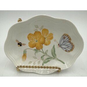 Lenox Butterfly Meadow Small Porcelain Tray With Floral Bee Butterfly Design Soa